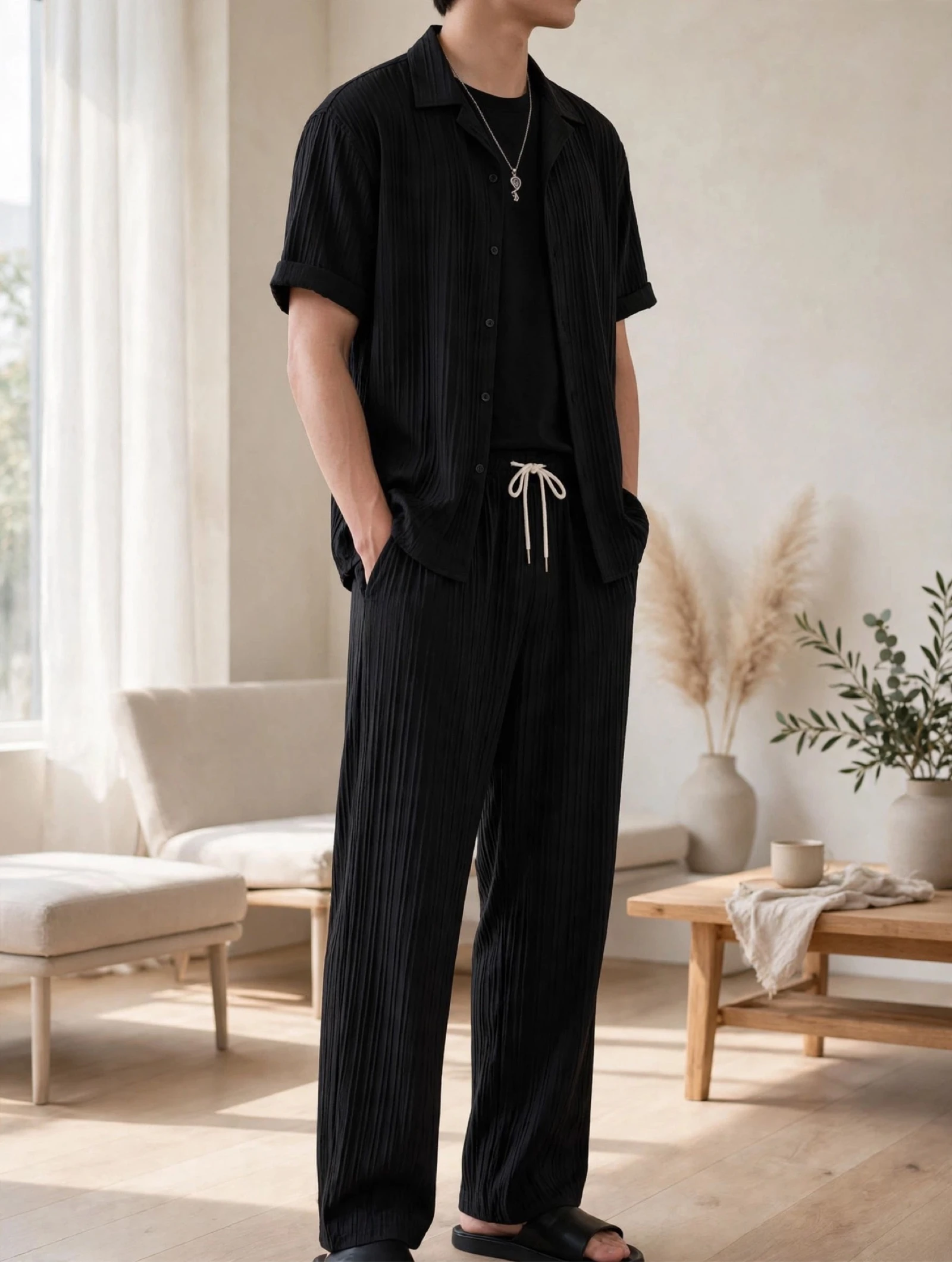 Heren zomerset zwart | shirt + broek | NIEUW  – photo 3